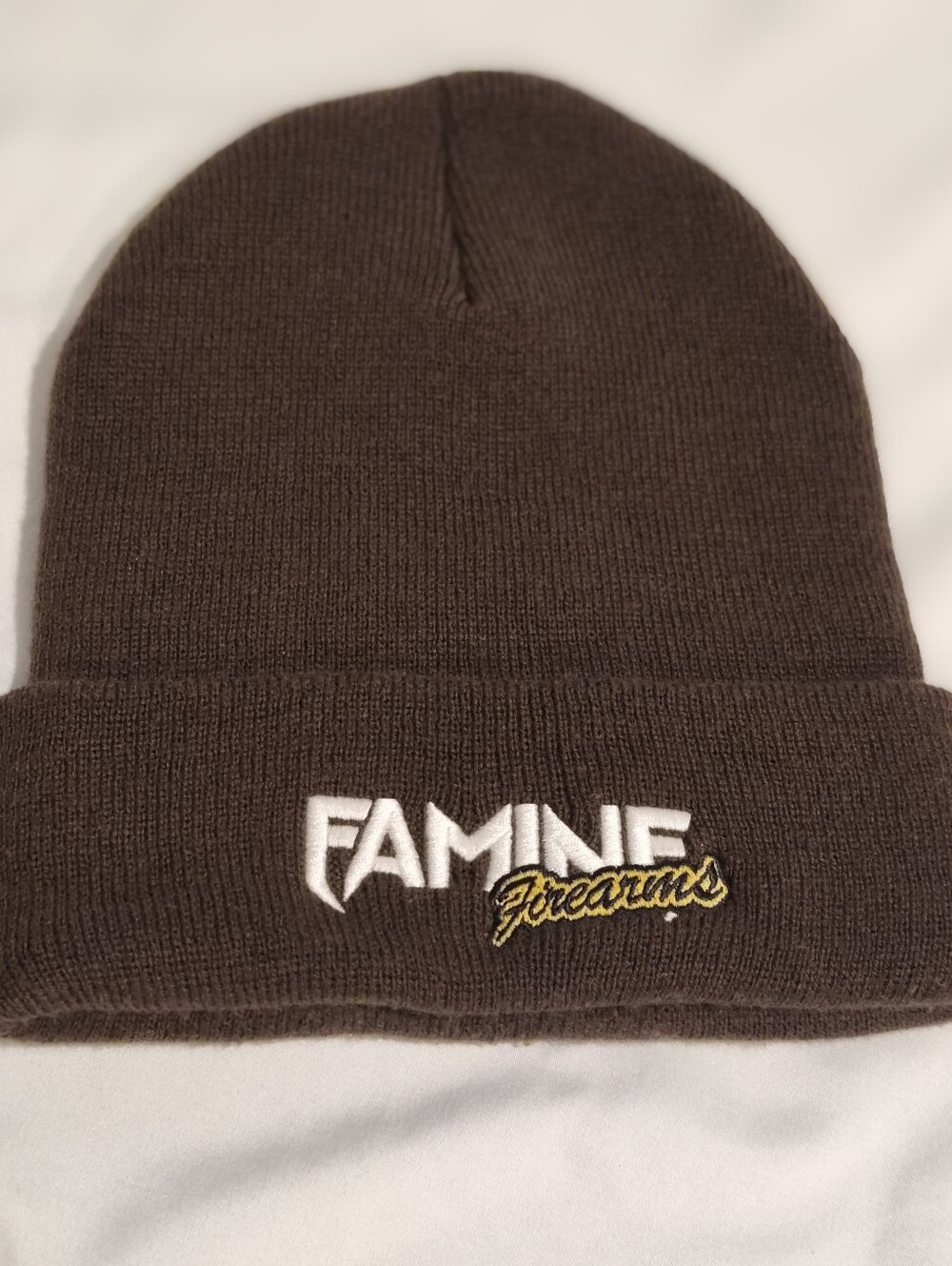 Famine Firearms Embroidered Logo Beanie‎ - Brown
